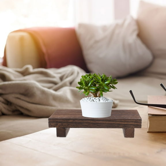 OUNONA Small Bathroom Counter Organizer Tray Wooden Pedestal Stand Display Decor Farmhouse Wood Risers Soap Dish Dispenser Holder For Kitchen Sink Tray Modern Bathroom Vanity Accessories