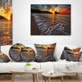 thumbnail image 4 of Designart Sandy Beach with Lovely Waves - Seashore Throw Pillow - 12x20, 4 of 5