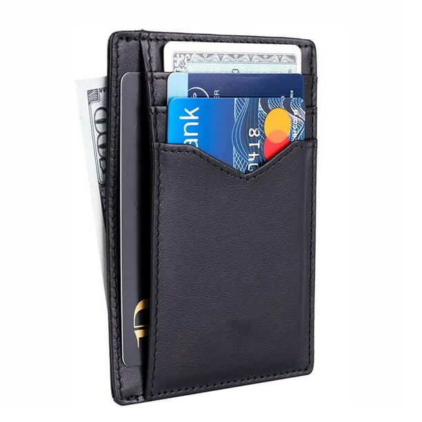 Leather credit card case wallet deals