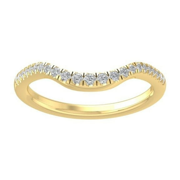 Araiya Fine Jewelry 10K Yellow Gold Round-shape Lab Grown Diamond Wedding Band Ring ( 1/6 cttw, D-F Color, VS Clarity) Size 10