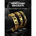 thumbnail image 3 of Bandmax 8MM 14K Gold Plated Cuban Chain Bracelets for Men Women Stainless Steel Miami Curb Link Hand Chain Wristlet Birthday Valentines Father Day Gift for Dad Son Husband Grandpa, 3 of 9