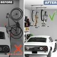 thumbnail image 6 of Ceiling Mounted Bike Rack for Garage, Space-Saving Ceiling Bike Storage for 4 Bikes(Horizontally)/8 Bikes(Vertically), Adjustable Bike Hooks for Road Mountain Bikes, 6 of 9