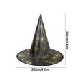 thumbnail image 3 of Kbndieu Witch Hat, Halloween Black Plated Wizard Hat Cosplay Accessories for Halloween Costume Party for Women Men Adult, 3 of 6