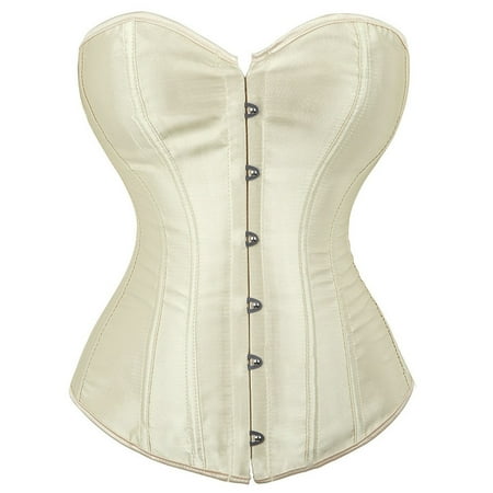 yunLCZ Womens Waist Trainer Corset Women s Overbust Sweetheart Lace Up Plastic Bones Corset Bustier Top Black Corset Vintage Satin Underbust Corset Party Cosplay