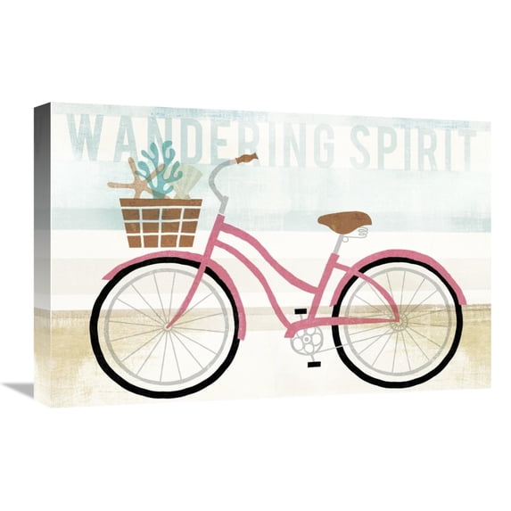 Global Gallery's 'Beach Cruiser Girls I' By Michael Mullan Stretched Canvas Wall Art