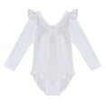 thumbnail image 3 of YONGHS Girls Long Sleeve Ballet Leotard Dance Top Gymnastics Bodysuit Ballerina Romper Team wear White 11-12, 3 of 7