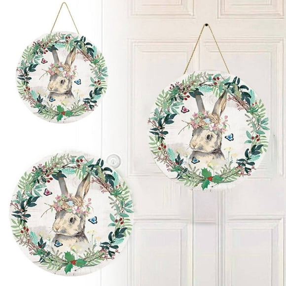 Hearth & Gear Panneau de Bienvenue en Bois Lapin de Pâques Décoration Mignonne de Printemps pour Maisons et Jardins Ce Panneau Apporte Joie et Chaleur à Tout Espace Apportant Joie Festive à Toute Famille. Panneau de Bienvenue Extérieur
