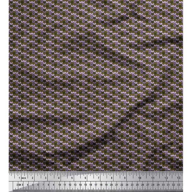 Soimoi Toile Imprimée en Crêpe de Polyester 1 Yard 42 Inch Wide
