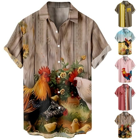 

Mens Summer Tropical Shirts Casual Button Down Hawaiian Shirt for Men
