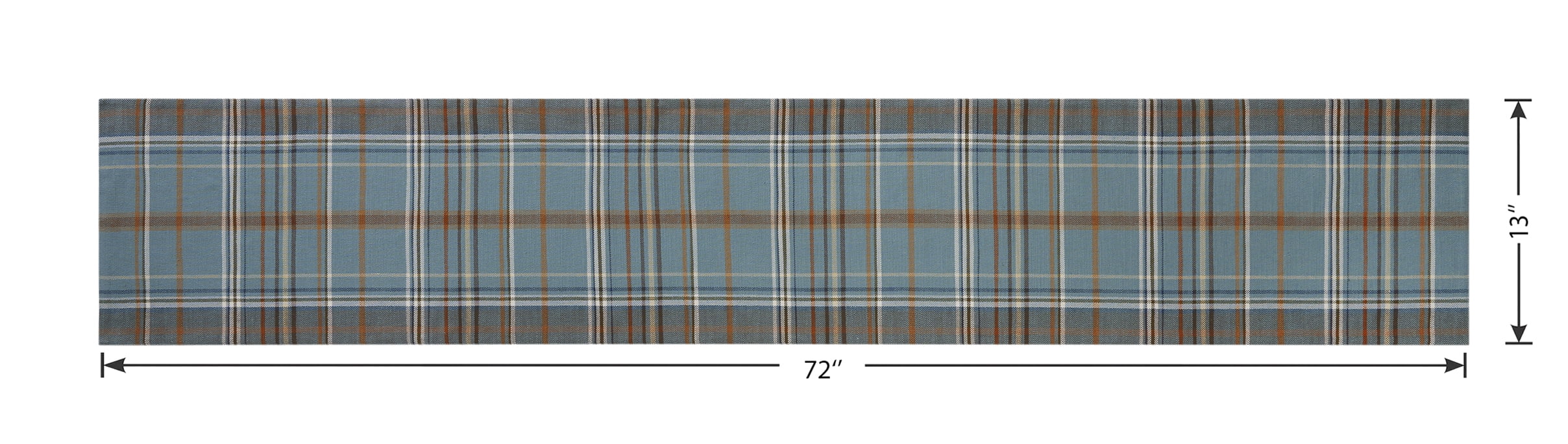Harvest Plaid 13" x 72" Table Runner - 100% Cotton, Blue