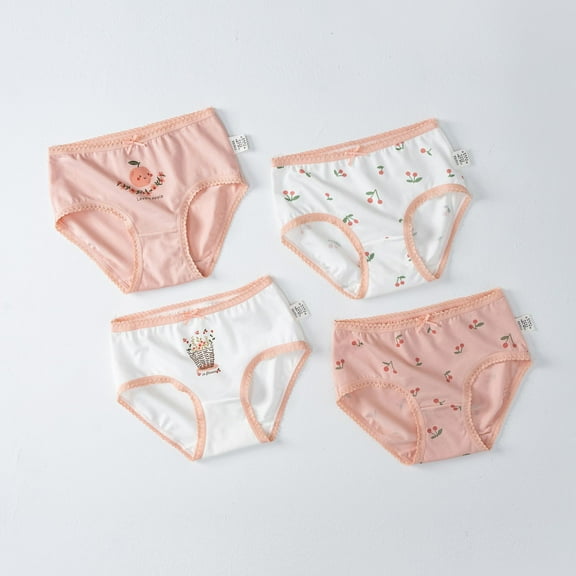 Ougyinr Little Girl Underwear Briefs Toddler Panties Big Kids Undies Cartoon Soft Cotton Panties