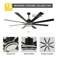 thumbnail image 4 of Chords Attic 72" 8-Blade Reversible Ceiling Fan with LED lights and Remote Control, 6-Speed, Timer Setting Quiet DC Motor, 4 of 11