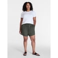 thumbnail image 2 of Time and Tru Women’s Mid Rise Poplin Shorts, Sizes XS-XXXL, 2 of 6