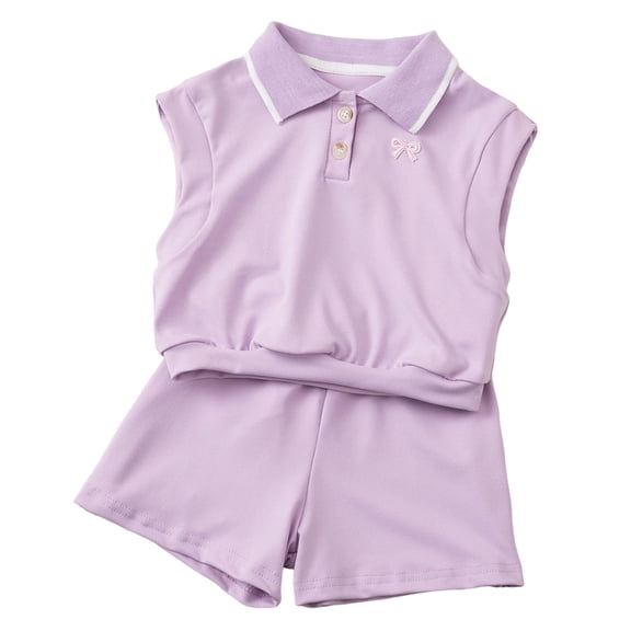 kpoplk Toddler Baby Girls Summer Linen Clothes Floral Sleeveless Ruffled Tank Shirt Top Shorts Set 12 18 24 Month 2T 3T Size 3-4 Years,Purple