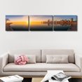 thumbnail image 3 of 3 Pieces American Cityscape Canvas Paintings Home Decor Atlantic City Skyline Bathroom Decor Wall Art Dusk Cityscape Modern Artwork Print on Canvas Framed Ready to Hang 14x20 inch x3, 3 of 5