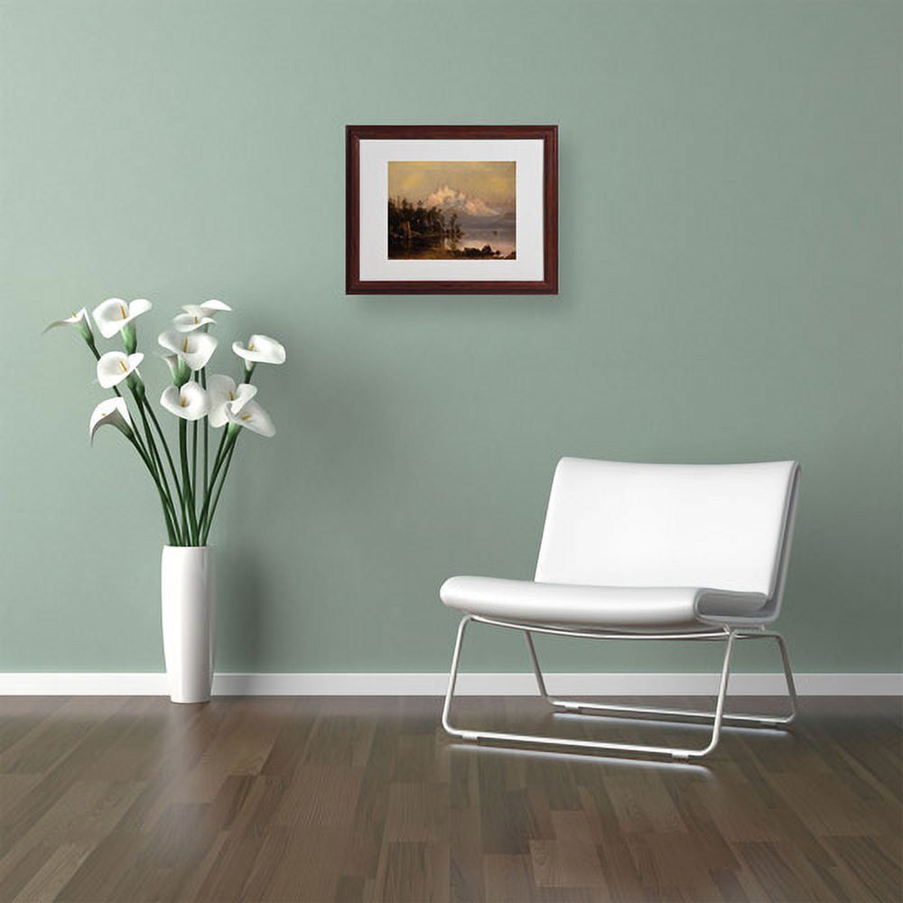 Trademark Fine Art "Mountain Canoeing" Canvas Art by Albert Bierstadt, Wood Frame