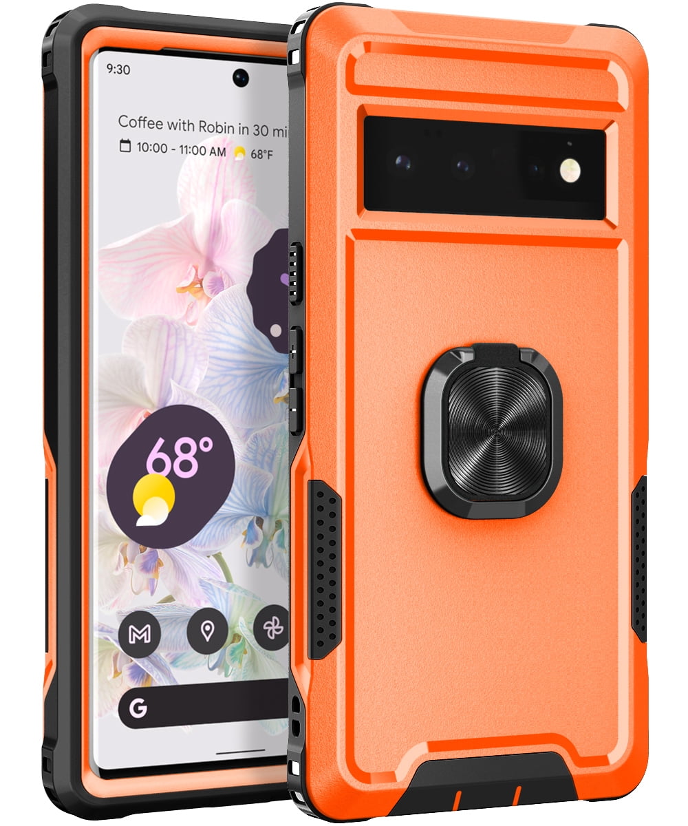 Allytech Google Pixel 6 Pro Case, Pixel 6 Pro Case with Ring Holder, TPU PC Kickstand Military