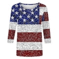 thumbnail image 4 of Mifsaly Independence Day T Shirt Women 3/4 Sleeve Crewneck Patriotic Shirts 4Th Of July Graphic Cotton Tee 2026 S, 4 of 5