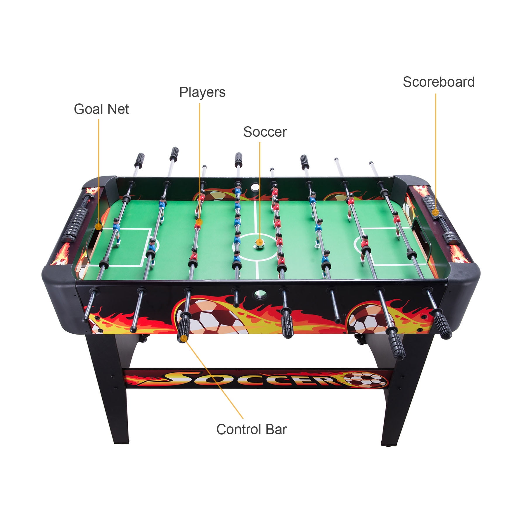  Brrnoo Soccer Game Table, 6 Sticks 2 Players Football Table  Desktop Kicker Game for Dormitory for Home : Everything Else