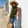 thumbnail image 6 of yillto Womens Mock Neck Tank Sleeveless Turtleneck Top Casual Dressy Blouse Fashion Work Tunics Shirts, 6 of 7