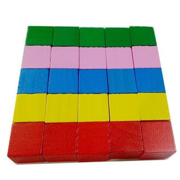GOOHOCHY Small Wooden Cube Blocks for Crafts DIY 100pcs Assorted Color Smooth and Sturdy Wood Square Blocks
