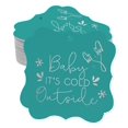 thumbnail image 1 of Inkdotpot Real Silver Foil Baby It's Cold Outside Baby Shower Tags Favor Bracket Shape Hang Pack Of 100 Paper Tags, 1 of 7