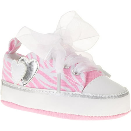 Newborn Girl Soft-Sole Zebra Sneakers
