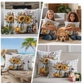 thumbnail image 5 of Fall Sunflower Outdoor Waterproof Pillow Covers, Thanksgiving Pumpkin Botanical Leaf Gray Plaid Decorative Rectangle Throw Pillowcase Sofa Cushion Sham for Patio/Couch/Chair, 20"x12" 2 Pack, 5 of 8