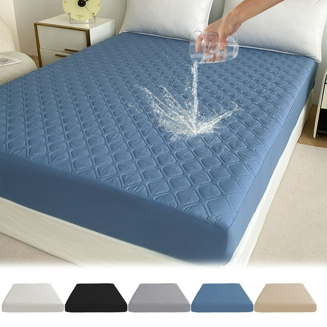Sentmoon Mattress Pad Waterproof Mattress Cover Waterproof Bed Sheet Non-slip Fixed Bed Cover All-inclusive Mattress Protection Bed Cover Soft Fibre Suitable for Sleeping Naked
