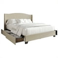 thumbnail image 3 of Castle Place Linen Platform Bed with Storage, Queen Size, Beige, 3 of 11