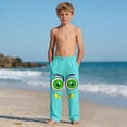 thumbnail image 6 of SGFCWSX Boys Pants Elastic Waist Loose Fit Graphic Print Soft Lounge Pants for Kids Green Size 12 Years, 6 of 9