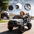 thumbnail image 3 of 24V Kids Ride On Car with Remote Control, 400W Power Motors, 4 Wheels Suspension Toy Car for Kids, Bluetooth, USB, Music, LED Lights, Power Display, Electric Car for Kids Ages 3+, White, 3 of 7