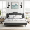 thumbnail image 6 of VECELO Full Size Bed Frame, Upholstered Platform Bed with Adjustable Headboard, Wooden Slats Support, No Box Spring Needed, Easy Assembly, Eco Friendly Packaging, Dark Gray, 6 of 8