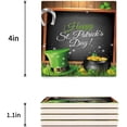 thumbnail image 3 of FMSHPON Happy St. Patrick's Day Clover Black Board Text Set of 6 Coaster for Drinks, Absorbent Ceramic Stone Coasters Cup Mat with Cork Base for Home Kitchen Room Coffee Table Bar Decor, 3 of 4