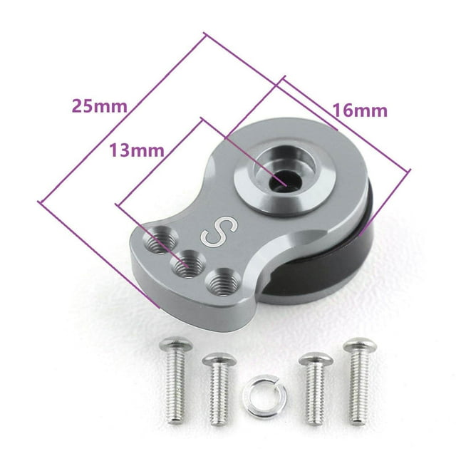 pitrice Alloy Aluminum Servo Arm Rocker Accessory Server for 1/10 RC Cars Boat Buggy small argent