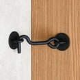 thumbnail image 3 of 4” Privacy Hook and Eye Gate Door Latch Easy Lock for Sliding Barn Doors, Black, 3 of 3