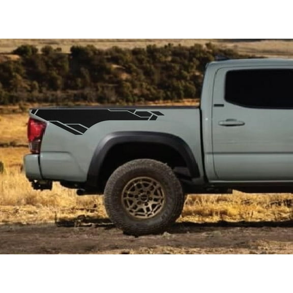 Solid Blackout Bedside Vinyl Graphic Decals Compatible with and Fits Toyota Tacoma 2016-2023 - Set of Two