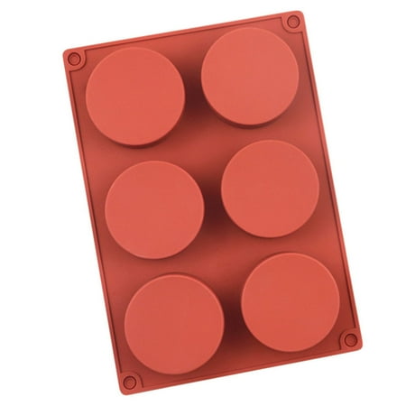 

6-Cavity Round Desert Bake Mold Cake Mold Making Mousse Desserts Non-Stick Tray BPA Free Heat Resistant Cake Mold Toast