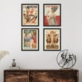 thumbnail image 3 of PixonSign Set of 4 Vintage Adhesive Canvas Posters, Framed Wall Art Leyendecker Art Deco Fashion Magazine Covers Classic Historic American Prints, Ancient Civilization Wall Décor - 8"x10" Black, 3 of 5
