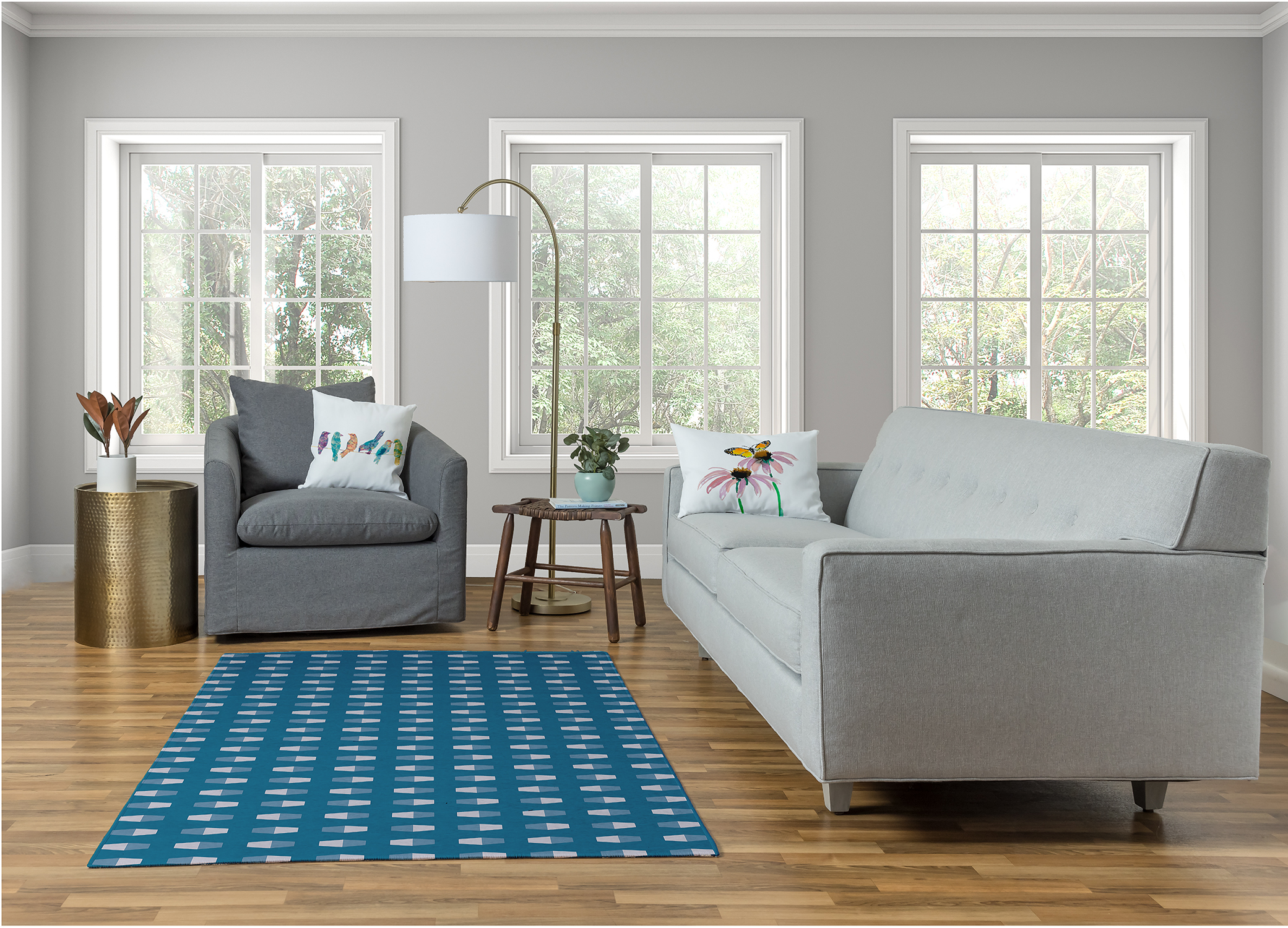 Simply Daisy 4' x 6' Unreal Teal Bowling Pins Rug