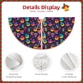 thumbnail image 3 of Fotbe mushroom color Skull Pattern Christmas Tree Skirt, Tree Skirts Plush Christmas Decorations, Christmas Tree Skirts Xmas Decorations Holiday Party Decor-48", 3 of 6