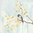 thumbnail image 2 of Reynolds, Jade 15x15 Gold Ornate Wood Framed with Double Matting Museum Art Print Titled - Spring Chickadees I, 2 of 4