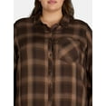 thumbnail image 4 of Terra & Sky Women's Plus Plaid Button-Down Shirt, Sizes 0X-5X, 4 of 5