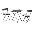 thumbnail image 4 of ENYOPRO Outdoor Patio Folding Chair Set, 3 PCS All-weather Rattan Bistro Set, Deck Dining Set Square Table with 2 Cushioned Chairs, Wicker Conversation Furniture Set, for Garden Back Balcony, B809, 4 of 11