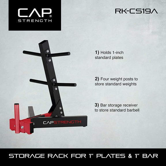 Weight Plate Rack for 1-Inch Weight Plates - Compact Design for Storage