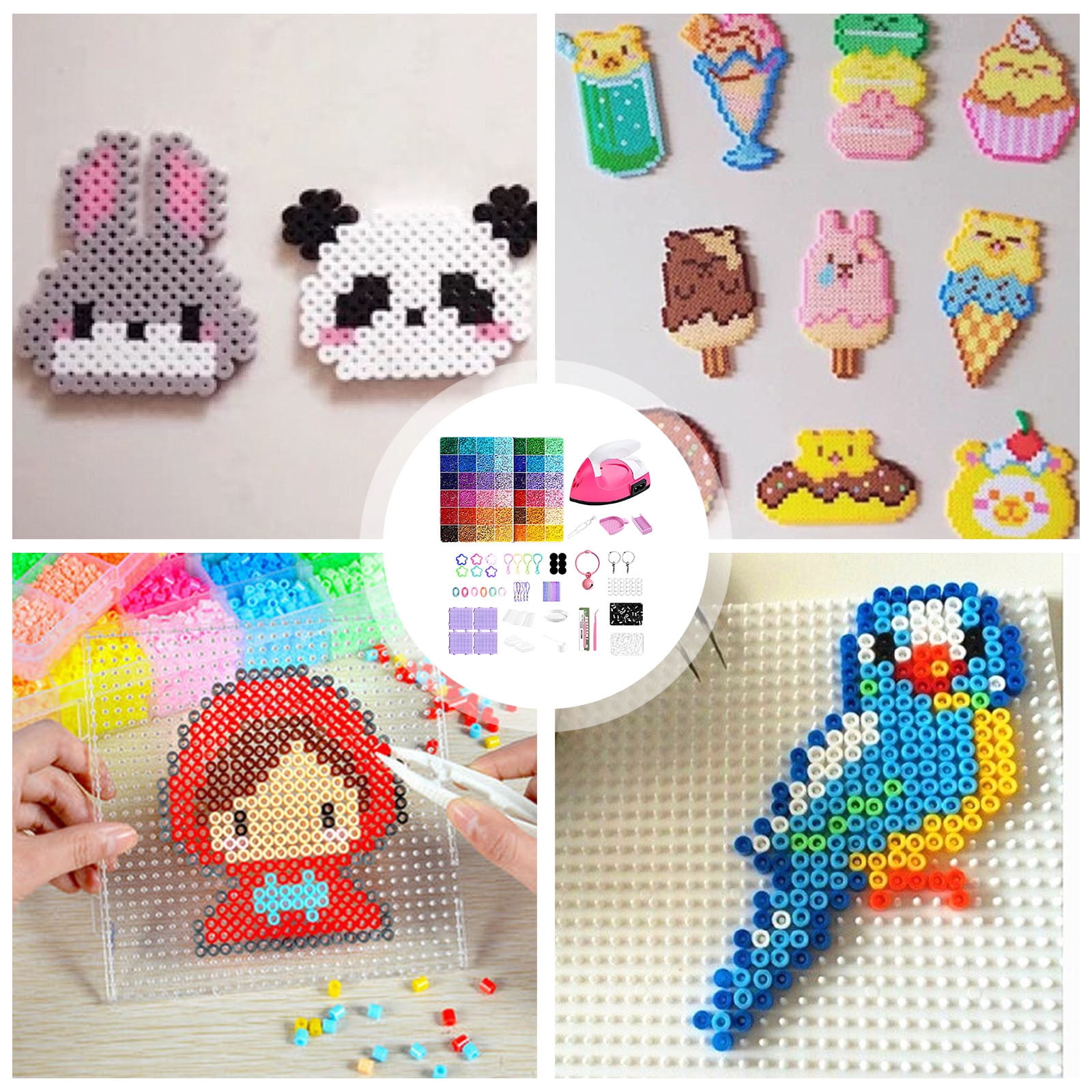 Perler beads complete tool set,Includes bead board, bead picks, and iron Various colors of Perler beads allow you to create your own unique patterns