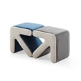 thumbnail image 4 of Arrow Design Sofa Stool, Modern Creative Upholstered Stool for Kids, Multifaceted Stool Ottoman Foot Stool for Living Room, Bedroom,Blue+Beige., 4 of 5