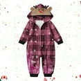 thumbnail image 2 of Odeerbi Christmas Onesie Pajamas for Family Holiday Sleep Jumpsuit Long Sleeve Family Christmas Pajamas Matching Sets Infant Fashion Lattice Print Plush Jumpsuit Sleepwear PJs Set Red, 2 of 5