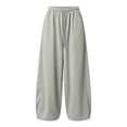 thumbnail image 6 of HomeDM Women's Sweatpants Drawstring Loose Lounge Pants with Pockets for Summer Casual Work Gray L, 6 of 9