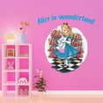 thumbnail image 4 of Cute Cartoon Girl holding Rabbit Mad Hatter Cheshire Cat Alice in Wonderland Adventurous Creative Minimalist Cartoon Girls Boys Kid Room Design Nursery Fun Home Vinyl Decoration Size (26x26 inch), 4 of 4